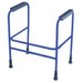 the image shows the blue height adjustable toilet frame