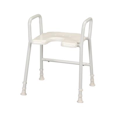The Homecraft White Line Shower Stool with Arms