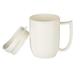 The white unbreakable mug with feeder lid