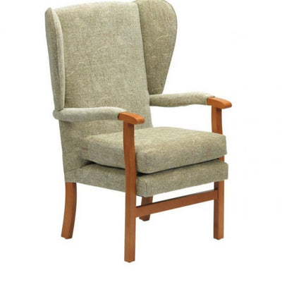 the image shows the sage coloured jubilee high seat fireside chair