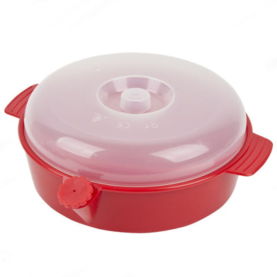 The red keep warm dish with lid