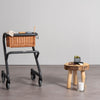 The image shows the wicker basket attached to the SALJOL Page Indoor Rollator 