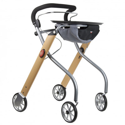 The beech coloured Let's Go Indoor Rollator/Walker with Tray