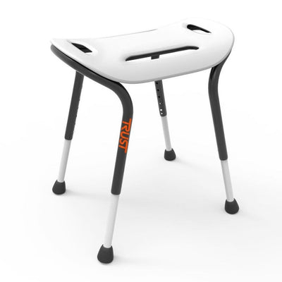 shows the Let's Sing Shower Stool from a side-angle