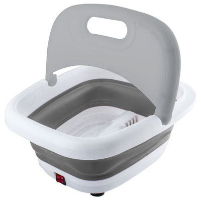 the image shows the Lifemax foldaway foot spa ready for use