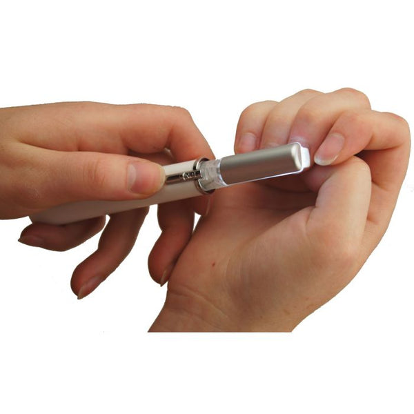 the image shows a pair of hands using the lifemax lighted nail care wand