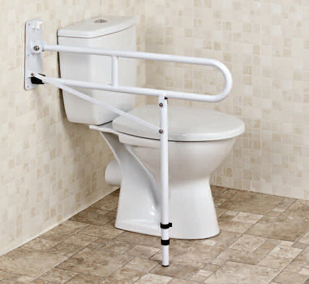 Bathroom Grab Rail - Drop Down Rail with Leg – Ability Superstore