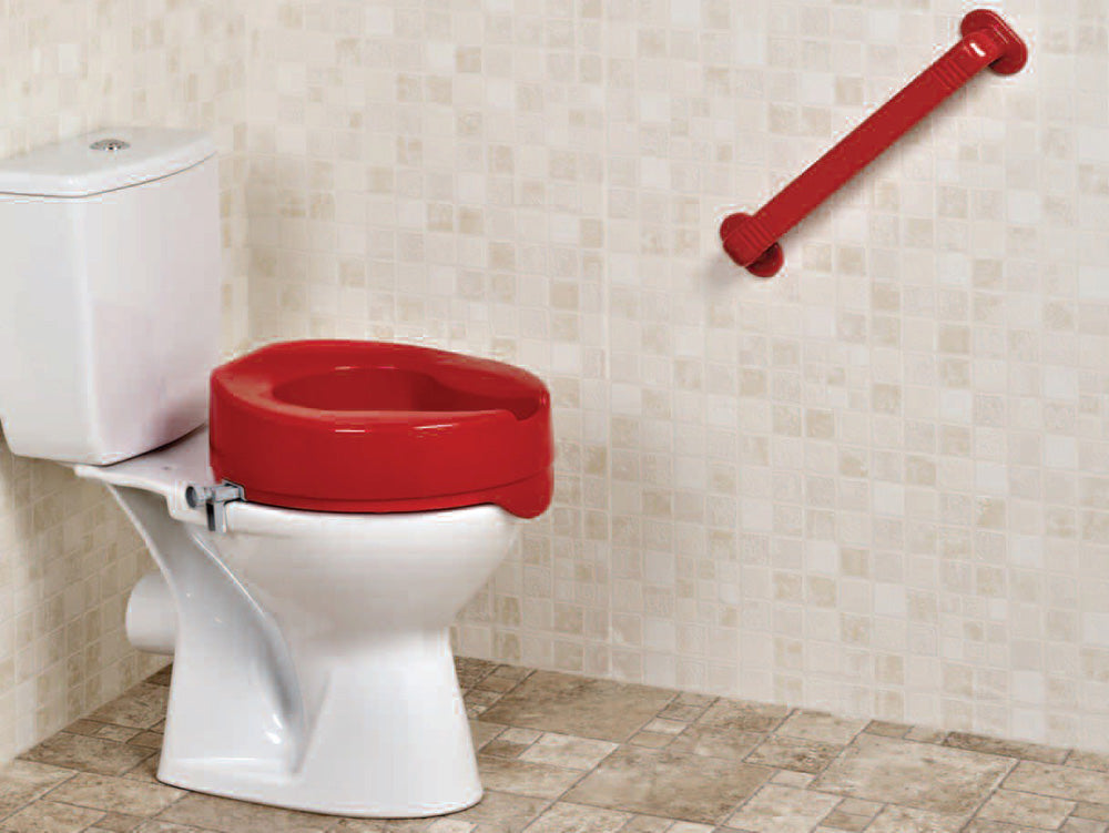 Red-Raised-Toilet-Seat-50mm-(2-Inches)-or-100mm-(4-Inches) 100mm (4 Inches)