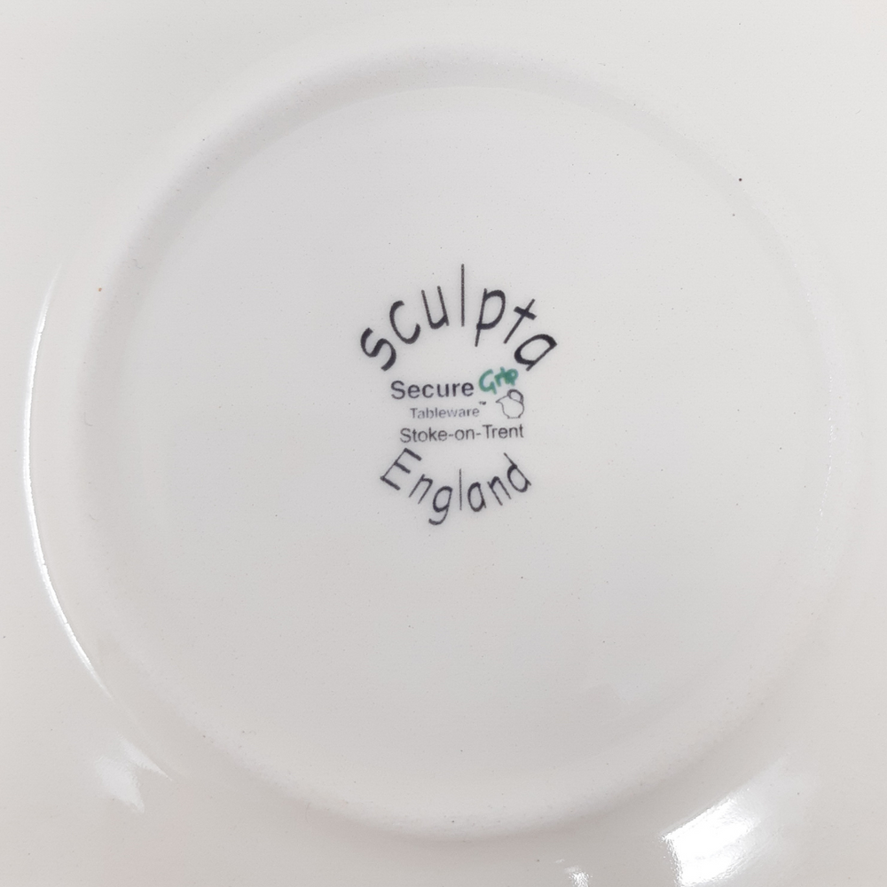 the image shows the made in england stamp on the underside of the bowl