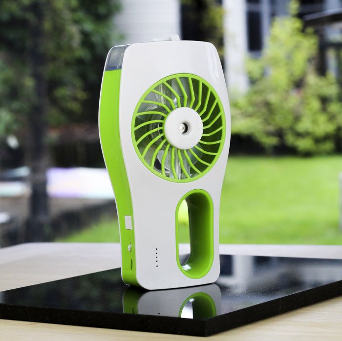 the image shows the lifemax mini mist fan in green
