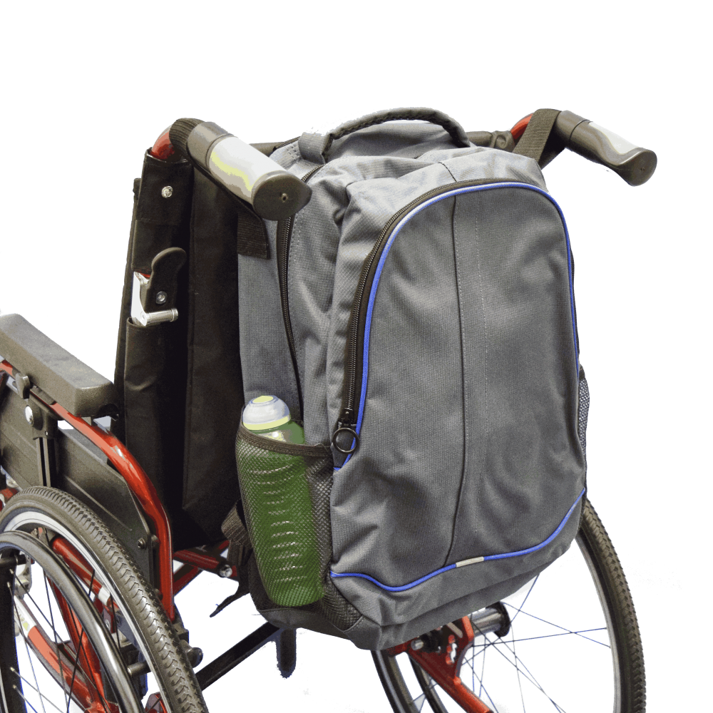 Backpack Disability Adjustable Backpack for Wheelchairs with Side Pockets - Grey – Ability ...