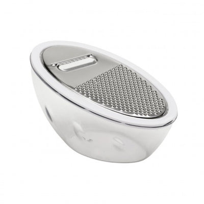 the image shows the oval grater with collection compartment