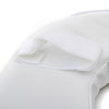 the image shows a close up of the loops that attach the padded raised toilet seat to a standard toilet seat