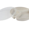 Divided Scoop Dish with Lid :: covered partitioned plate with high