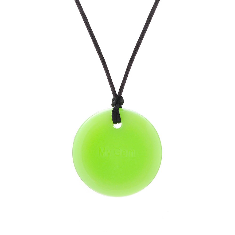 Chewigem – Button Pendant - Fluorescent Green Glow