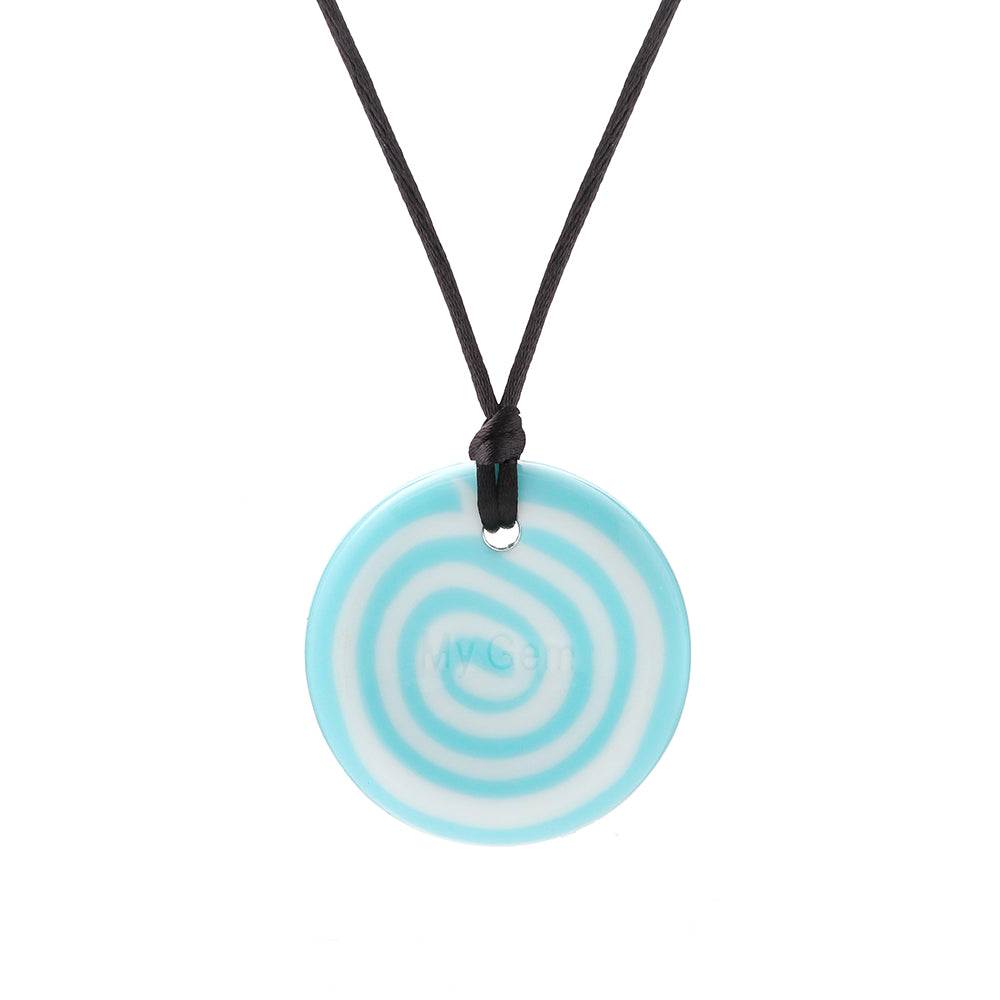 Chewigem – Button Pendant - Blue Whirlpool