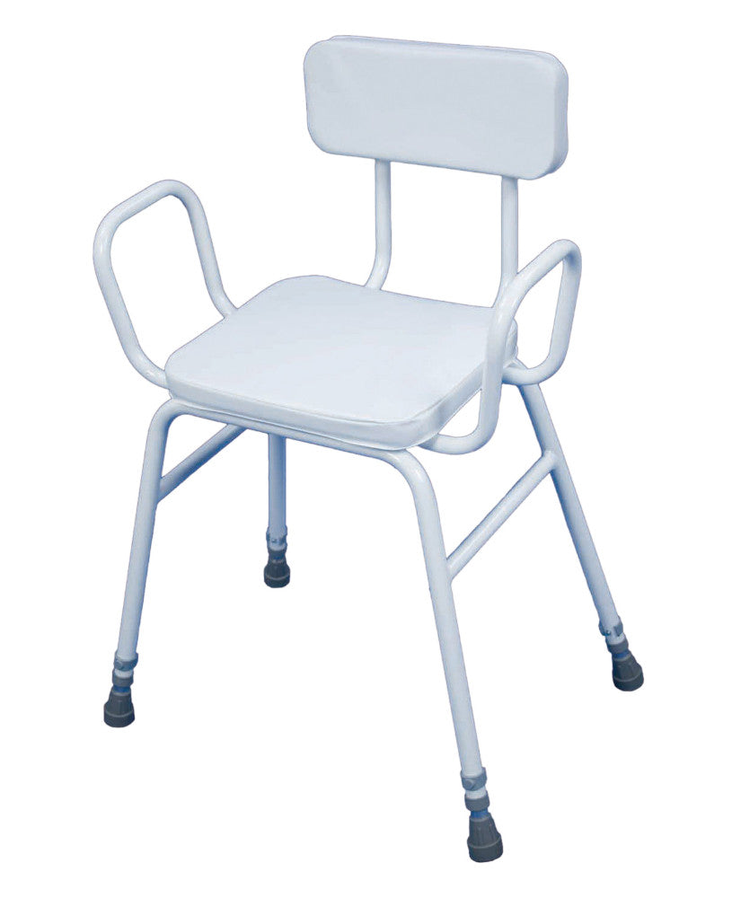 Perching-Stool With padded back and arms