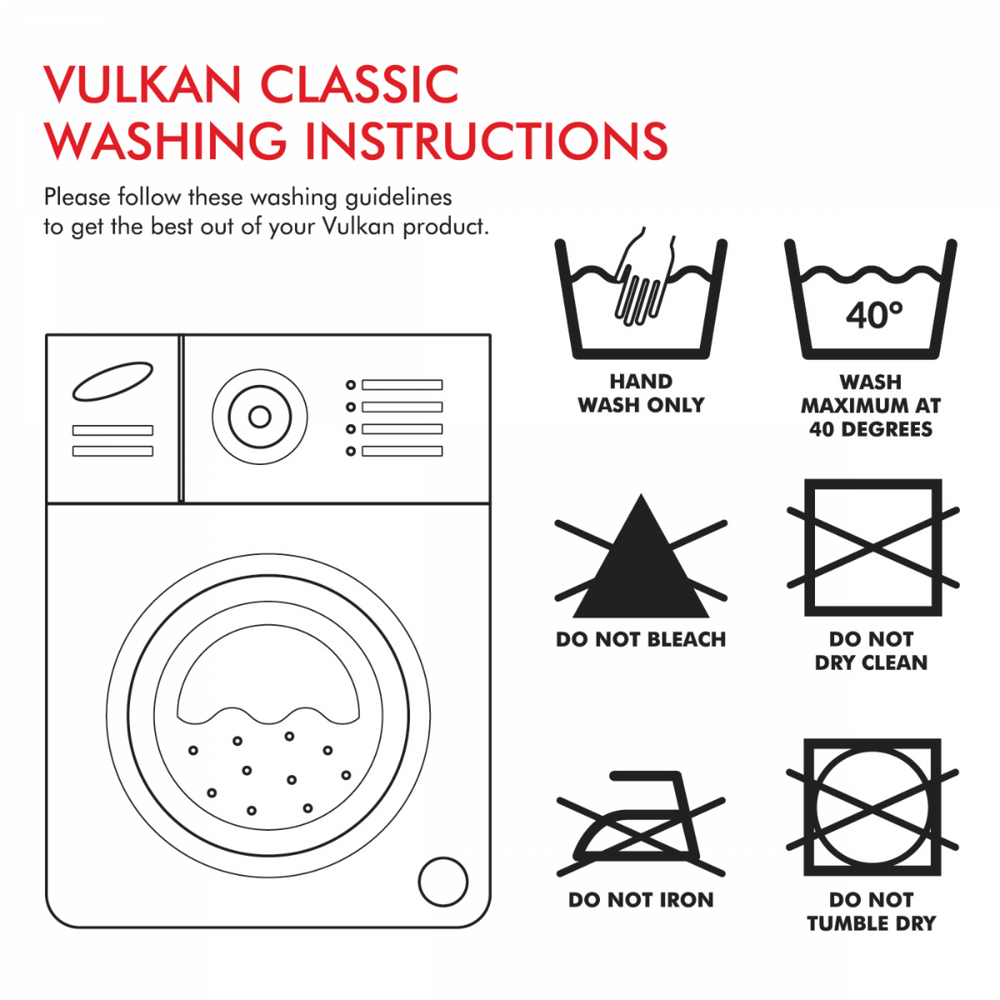 shows the washing instructions