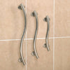 The three sizes of curved polished stainless steel chrome grab rail