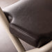 The image shows the dark brown leatherette fabric of the SALJOL Padded Seat for Page Indoor Rollator
