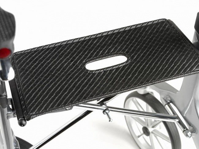 the image shows the seat on the lets fly champagne coloured rollator