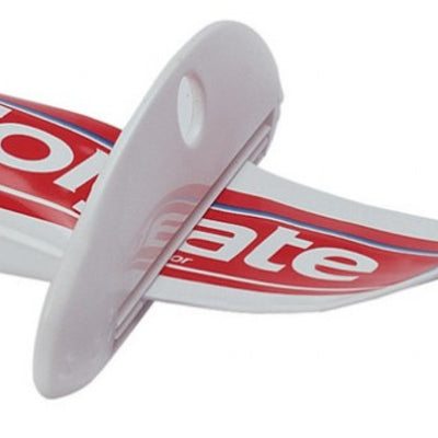 image shows the Tube Master on a tube of toothpaste