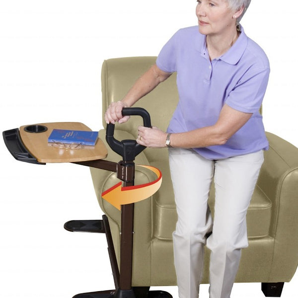 the Stander Assist-A-Tray being used