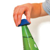 Someone using the blue Tenura Anti Slip Bottle Opener, to open a bottle