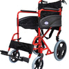 The Red Compact Transport Aluminium Wheelchair