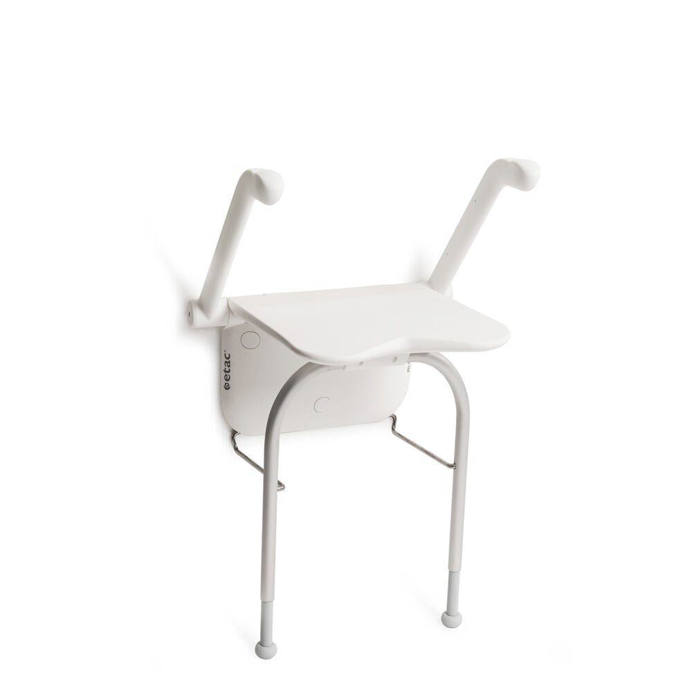 Shower seat with supporting legs and arms