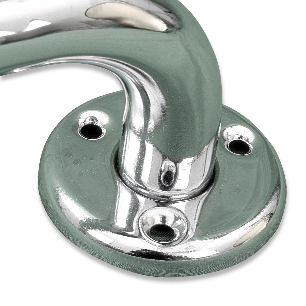 Curve-Ended Chrome Grab Bar - Mobility Straight Wall Bar - 11