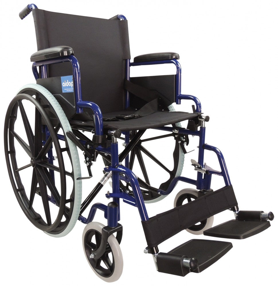 Self-Propelled-Steel-Wheelchair Blue