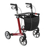 Server rollator in wine red, front view