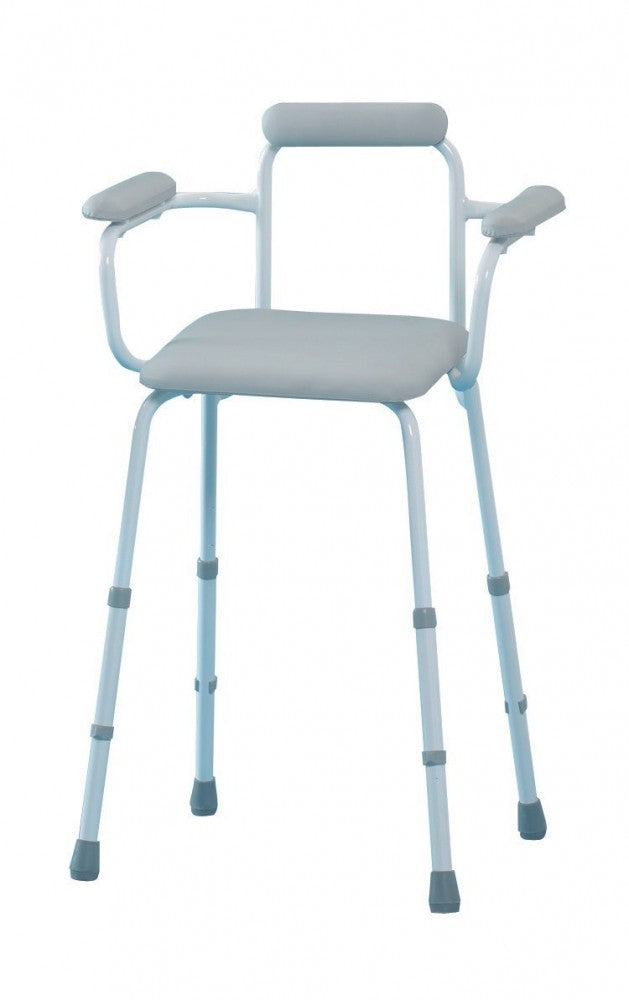Sherwood adjustable perching stool with back and armrests