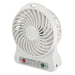 the image shows the lifemax rechargeable small but mighty fan