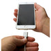 the image shows the lifemax snap magnetic charging adaptor and an iphone