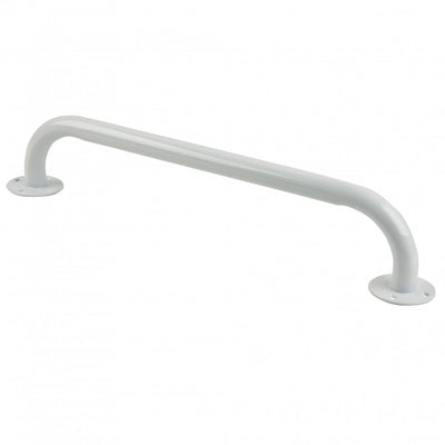 image shows 12 inch white steel grab rail