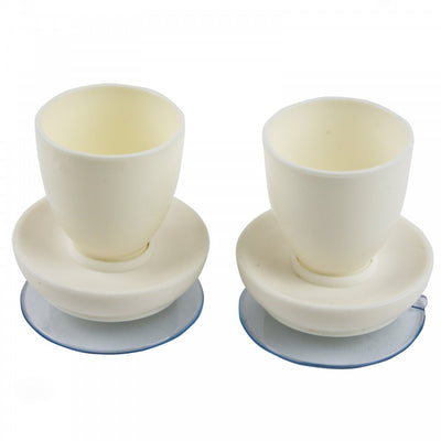 the image shows the suction egg cups in white
