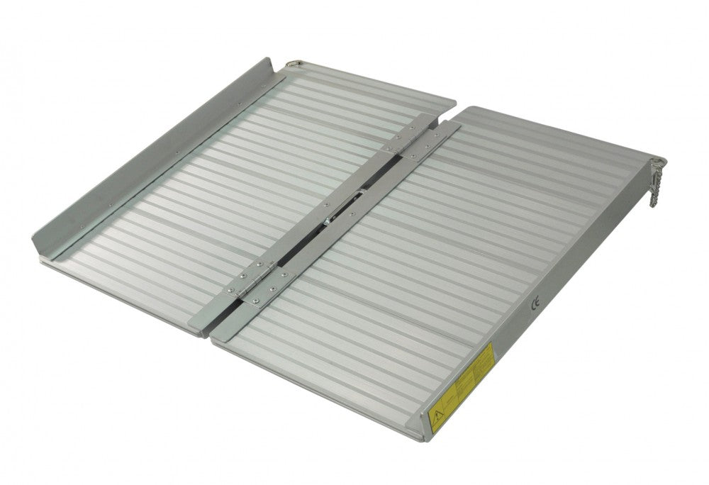 the image shows the suitcase ramp with the two hinges for folding it for portability