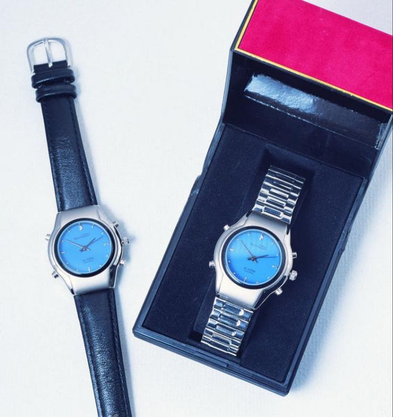 The Ladies Talking Wristwatch picture on its own and in its stylish case