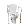 the image shows the toilet safety frame surrounding a toilet