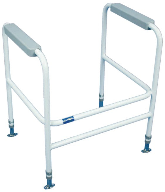 the image shows the fixed version of the height adjustable toilet frame