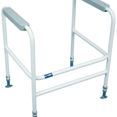 the image shows the fixed version of the height adjustable toilet frame