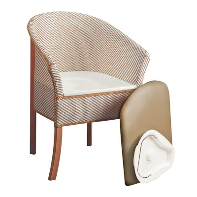 the image shows the derby basketweave commode chair