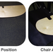 Two pics of the Birch Wheelchair transfer board, on a wheelchair