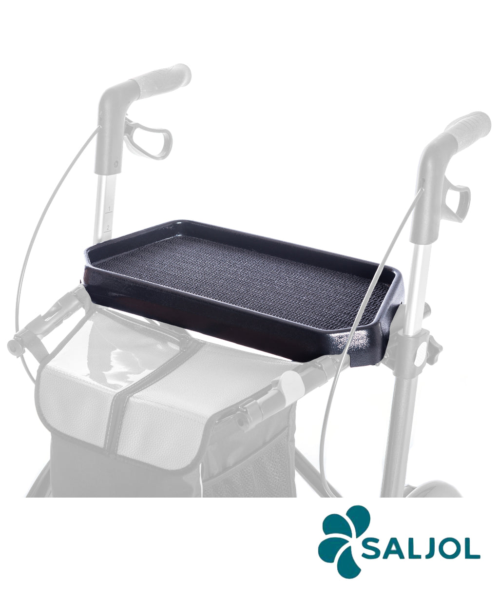 The image shows the SALJOL Carbon Rollator Tray accessory