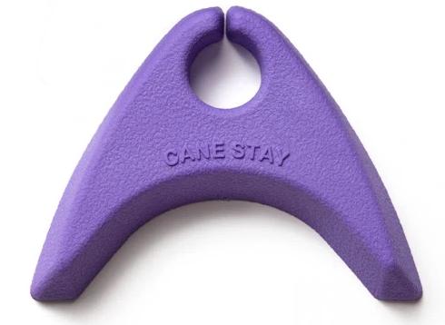 shows the cane stay stick holder in lilac