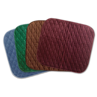 The four different coloured Velour Chair Pads, with the Maroon one on the top