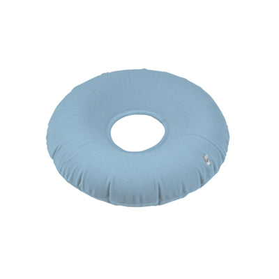 shows the inflatable ring cushion in blue