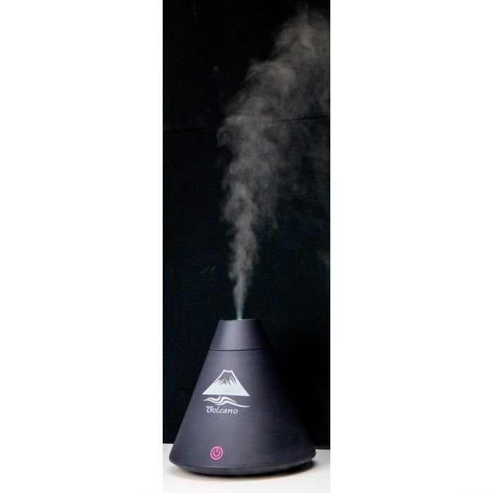 the image shows the misting effect of the lifemax volcano aromatherapy humidifier